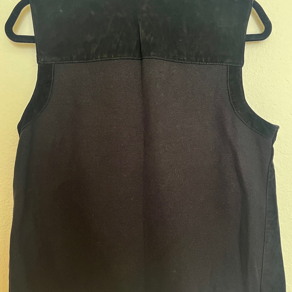 Black‎ Suede Studded Vest Western Boho Biker Festival Moto Style - Picture 9 of 16